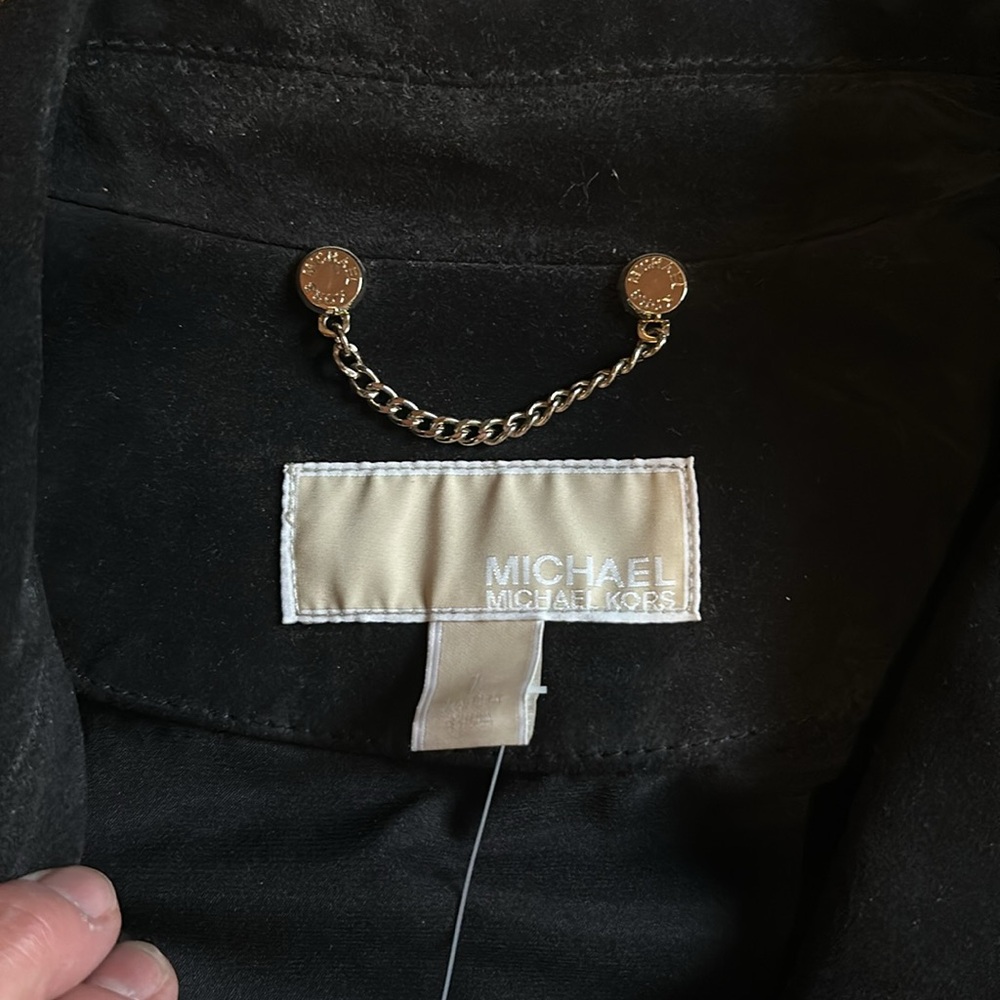 NEW! Michael Kors Black Suede Moto Jacket - Picture 6 of 8